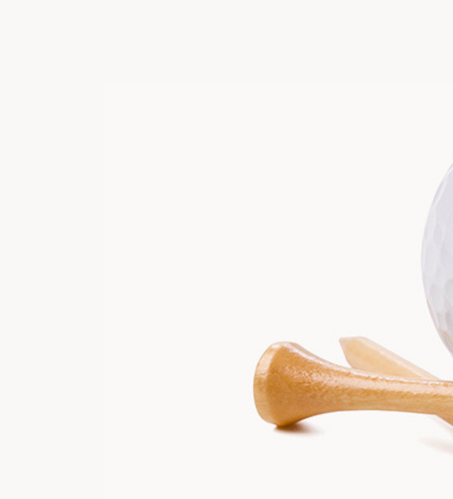 Wooden Golf Tees and White Dimpled Golf Ball Set