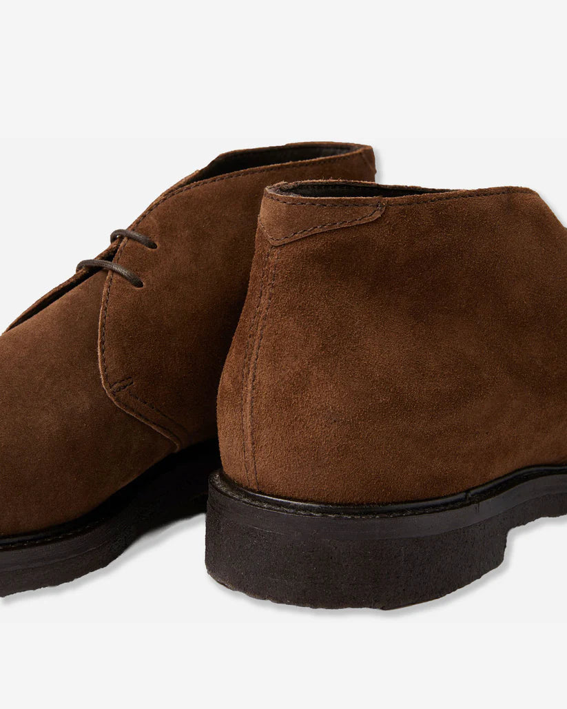 Men's Brown Suede Ankle Boots - Lace-Up