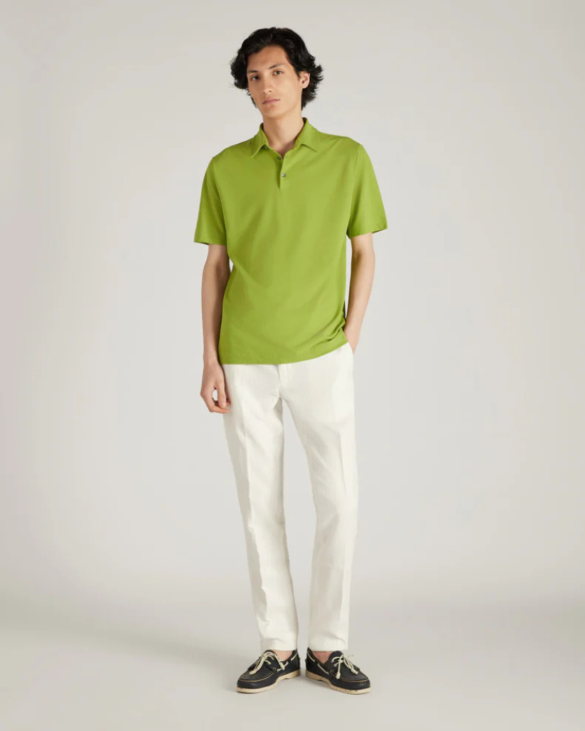 Slim-Fit Premium Cotton Polo Shirt - Green | Lightweight & Breathable