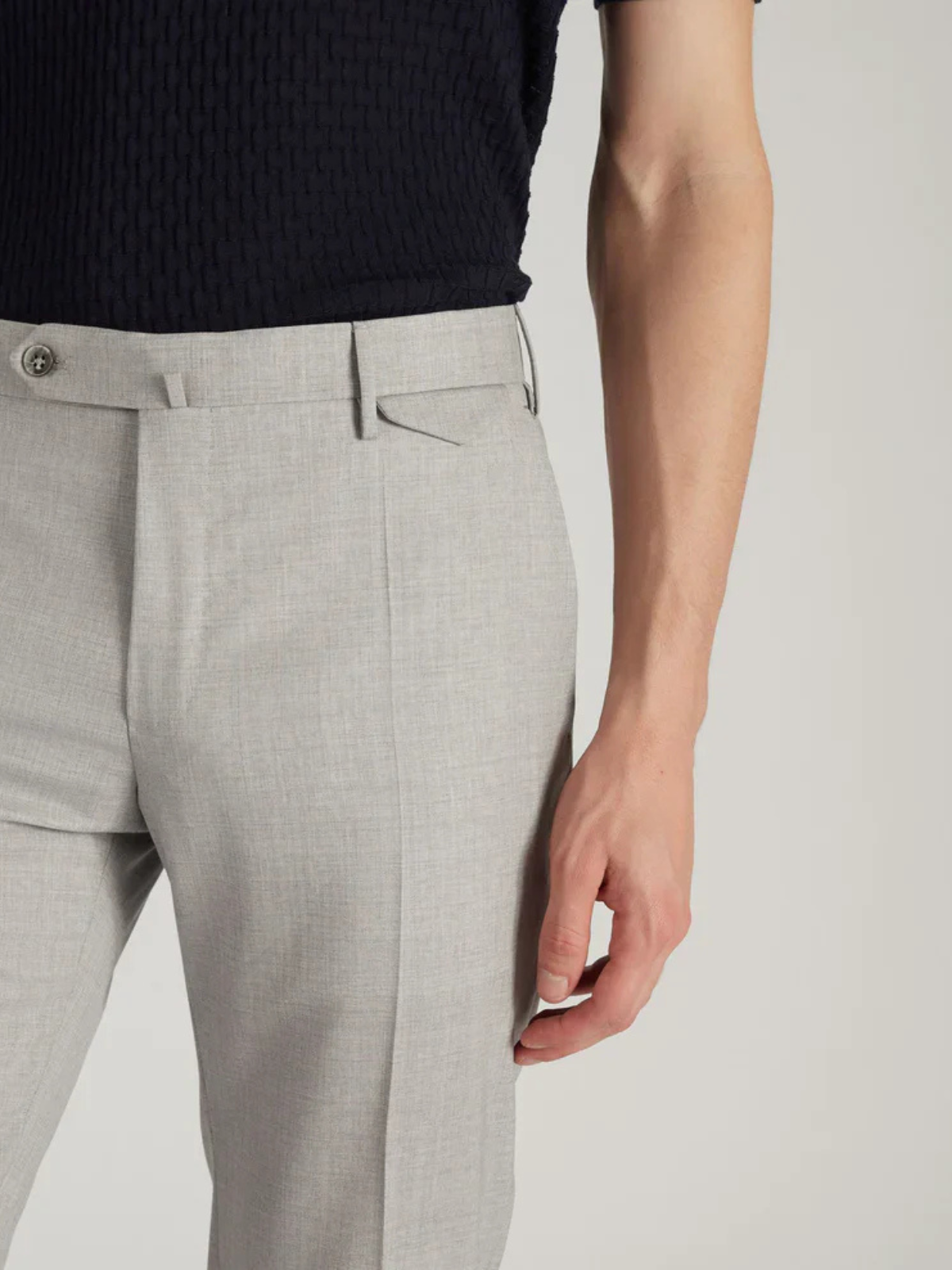 Men's Slim Fit Tropical Wool Trousers