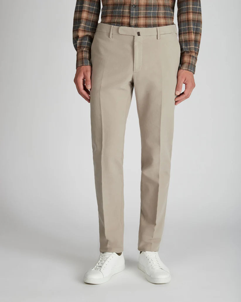 Men's Slim Fit Cotton Moleskin Trousers - Soft & Velvety