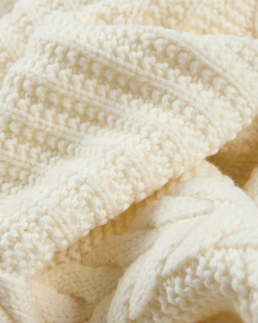 Slim-Fit Wool High-Neck Cardigan - Beige | Wool Knit