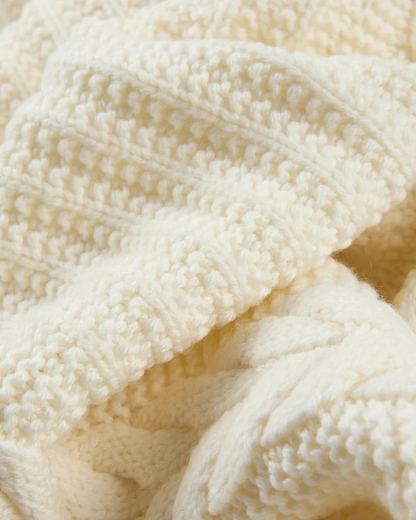 Slim-Fit Wool High-Neck Cardigan - Beige | Wool Knit