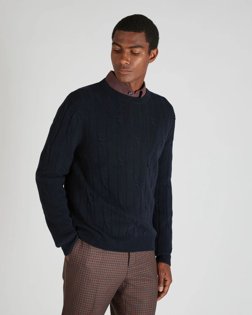 Men’s Slim Fit Wool & Cashmere Crew Neck Sweater