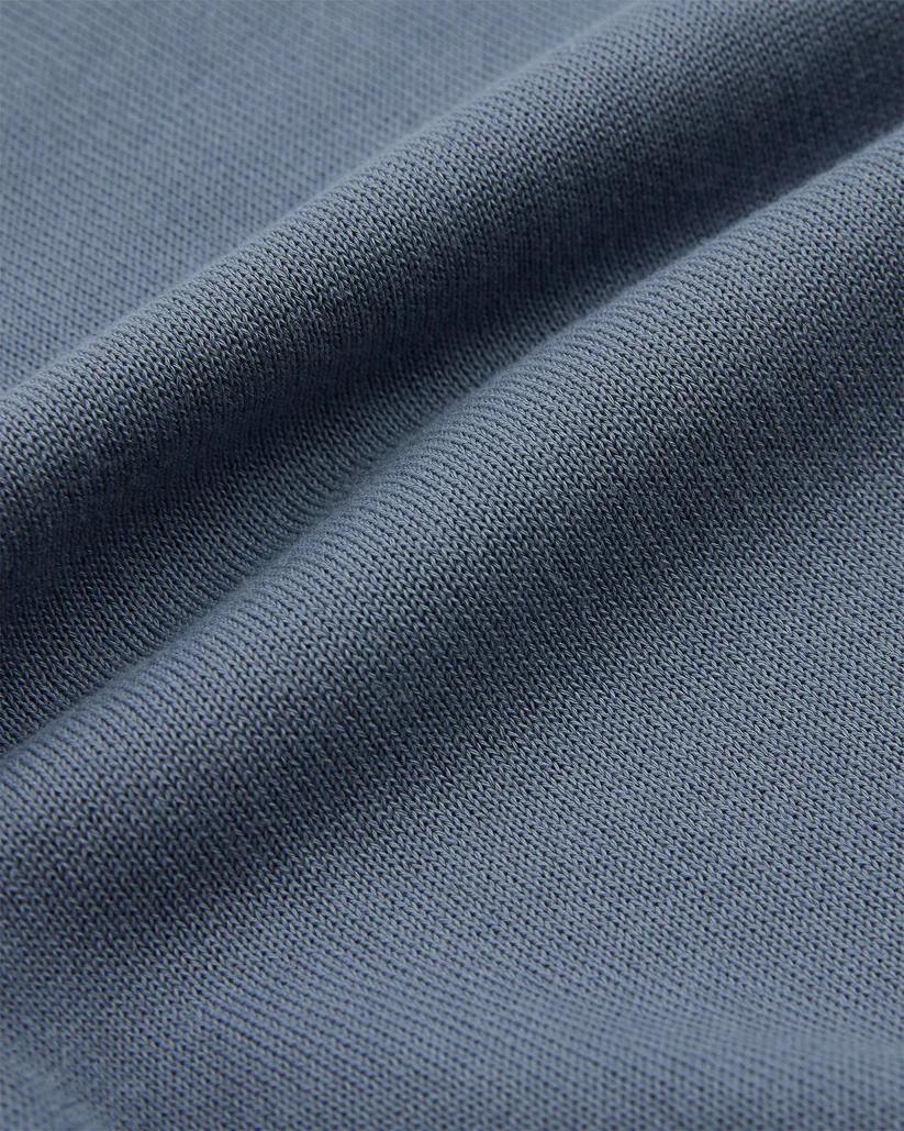 Slim-Fit Cotton Crêpe Polo Shirt - Blue | Lightweight Knit
