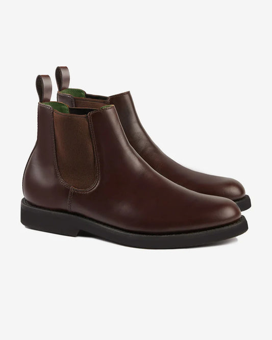 Men's Classic Brown Leather Chelsea Boots - Slip-On