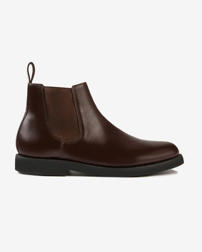 Men's Classic Brown Leather Chelsea Boots - Slip-On