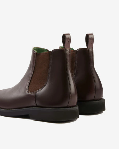 Men's Classic Brown Leather Chelsea Boots - Slip-On